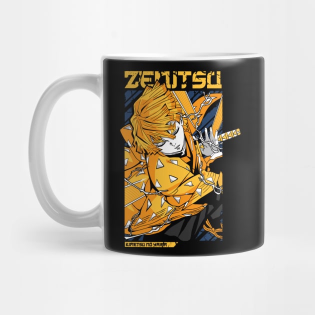 Demon Slayer Zenitsu in Full Thunder Mode by Otaku Vibes